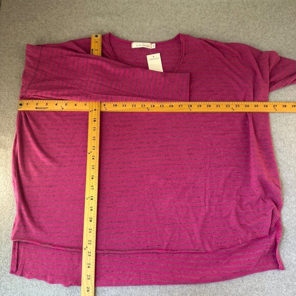 Cut Loose Purple Striped Two Tone Rosa‎ Boxy Pullover Long Sleeve Top One Size - Picture 9 of 14